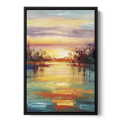 Buffalo Lake Erie Horizon - Black Frame Canvas