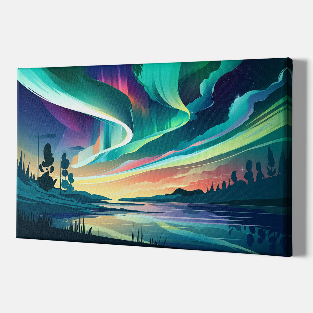 Aurora Borealis Sky - Canvas Wall Art Indoor