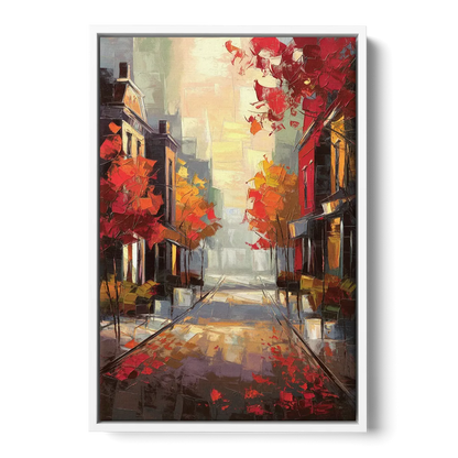 Huntsville Autumn Foliage Charm - White Frame Canvas