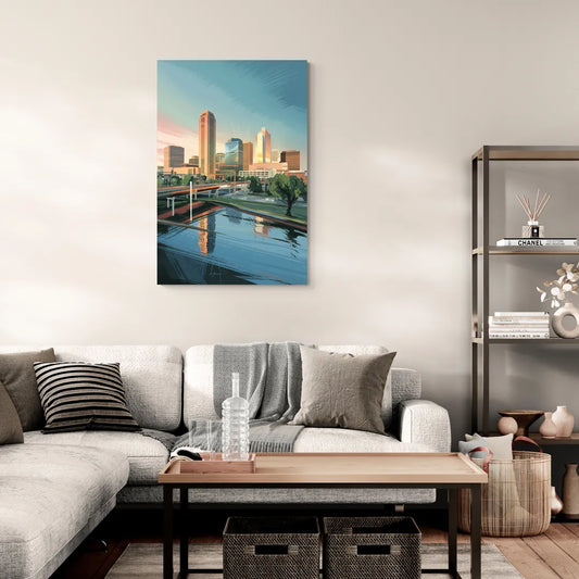 Oklahoma City Modern Architecture - Canvas Wall Art Living Room