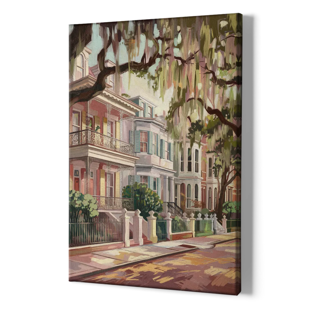 Savannah Historic Homes - Canvas Print Art Sides