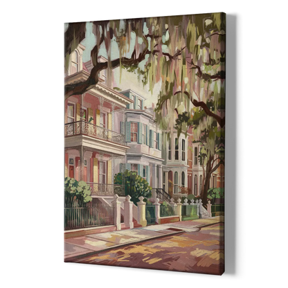 Savannah Historic Homes - Canvas Print Art Sides