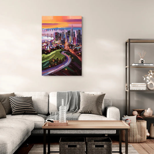 San Francisco Twin Peaks View - Canvas Wall Art Living Room