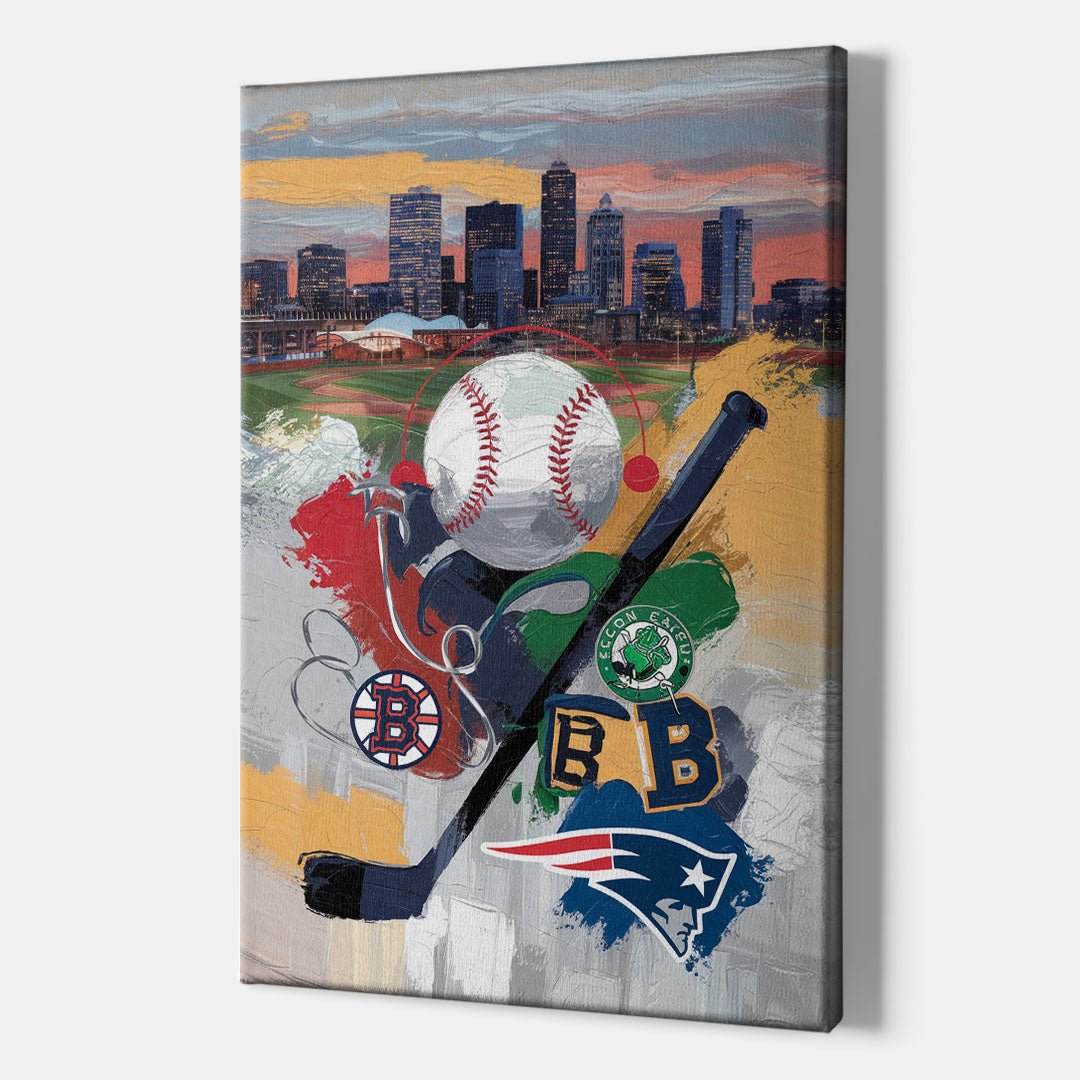 Boston Sports Teams Tribute - Canvas Wall Art Indoor
