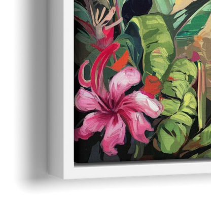 Honolulu Tropical Paradise - Close-Up White Frame Canvas