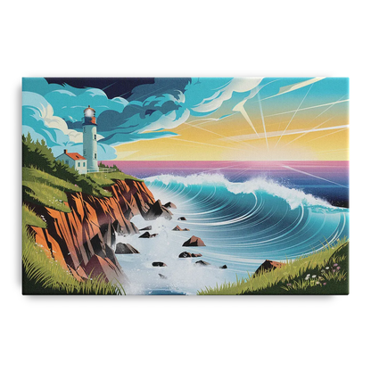Seaside Lighthouse View - Canvas Wall Art