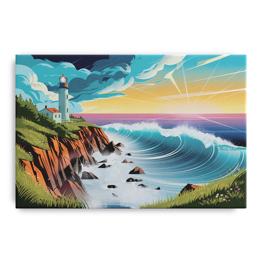 Seaside Lighthouse View - Canvas Wall Art