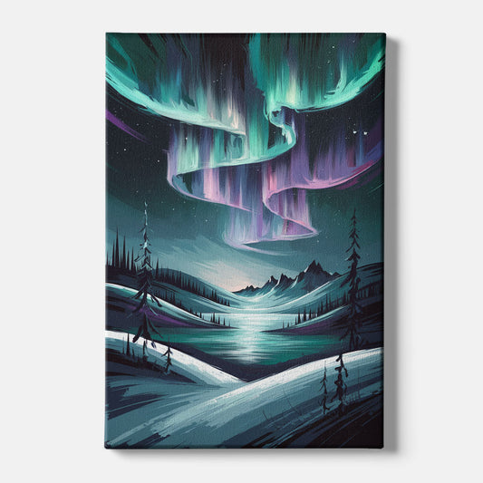 Aurora Skyline Glow - Canvas Wall Art