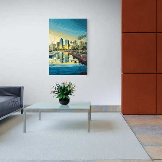 San Diego Waterfront Serenity - Canvas Wall Art Living Room