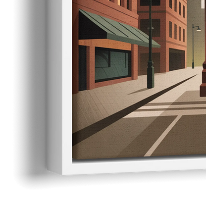 Gastown Steam Clock - Close-Up White Frame Canvas