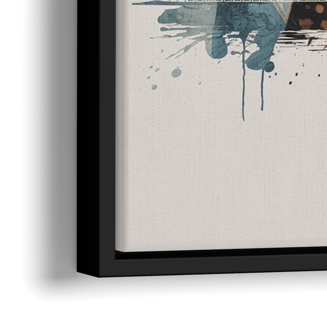 Toledo Skyline Panorama - Close-Up Black Frame Canvas