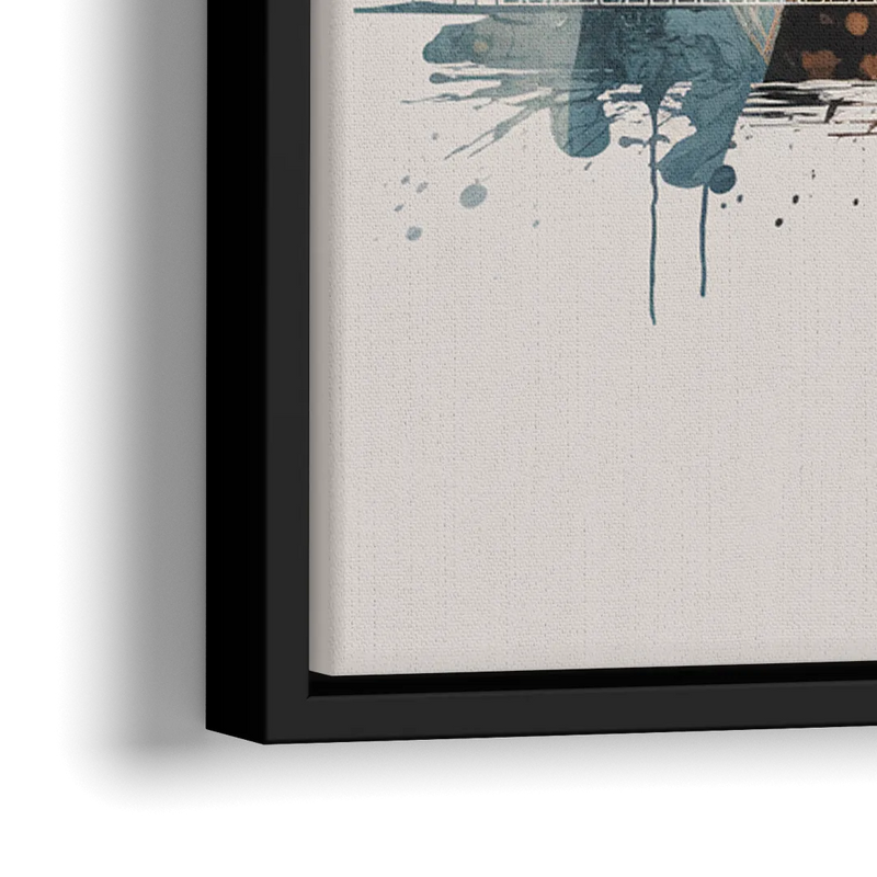 Toledo Skyline Panorama - Close-Up Black Frame Canvas