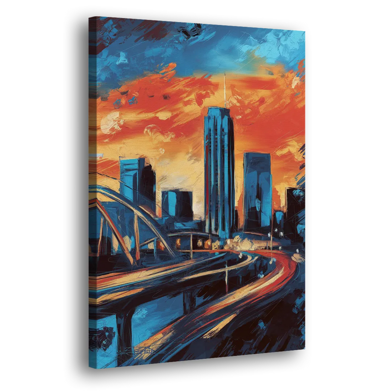 Oklahoma City Thunder Skyline - Canvas Print Art Sides