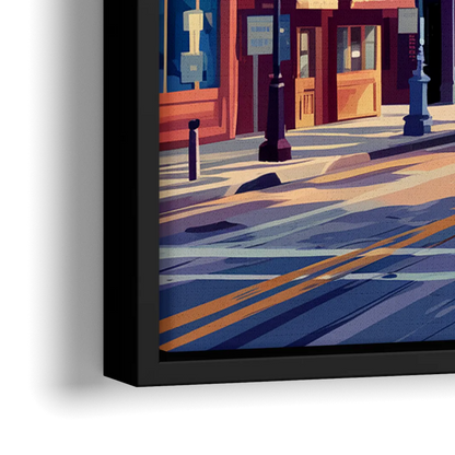Park City Scenic Downtown - Close-Up Black Frame Canvas