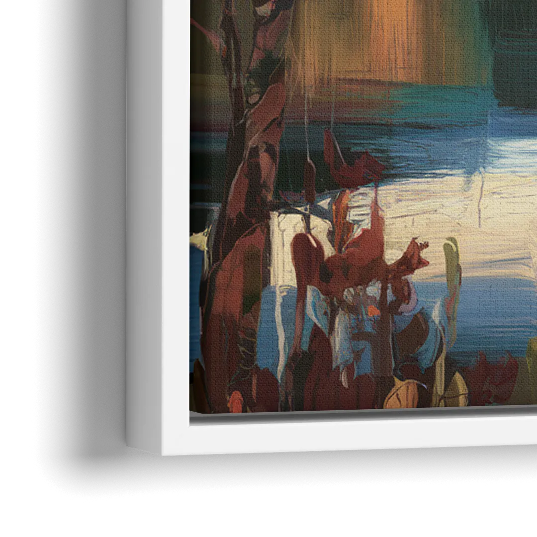 Lake Placid Adirondack Serenity - Close-Up White Frame Canvas