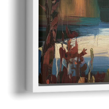 Lake Placid Adirondack Serenity - Close-Up White Frame Canvas