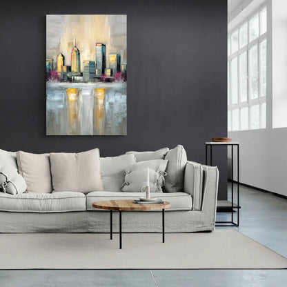 Buffalo Skyline in Winter - Canvas Wall Art Living Room