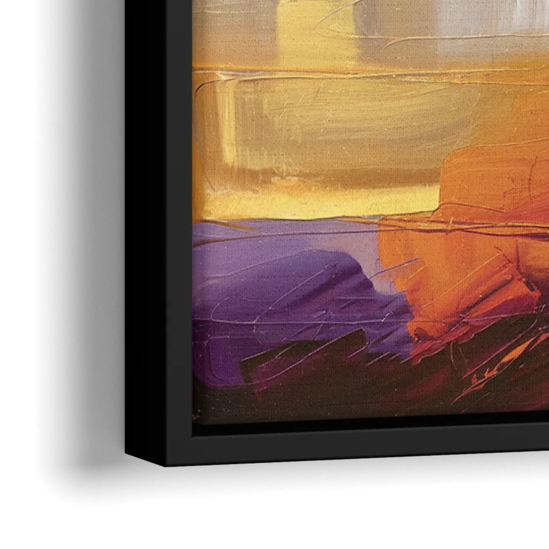 San Francisco Golden Hour Skyline - Close-Up Black Frame Canvas