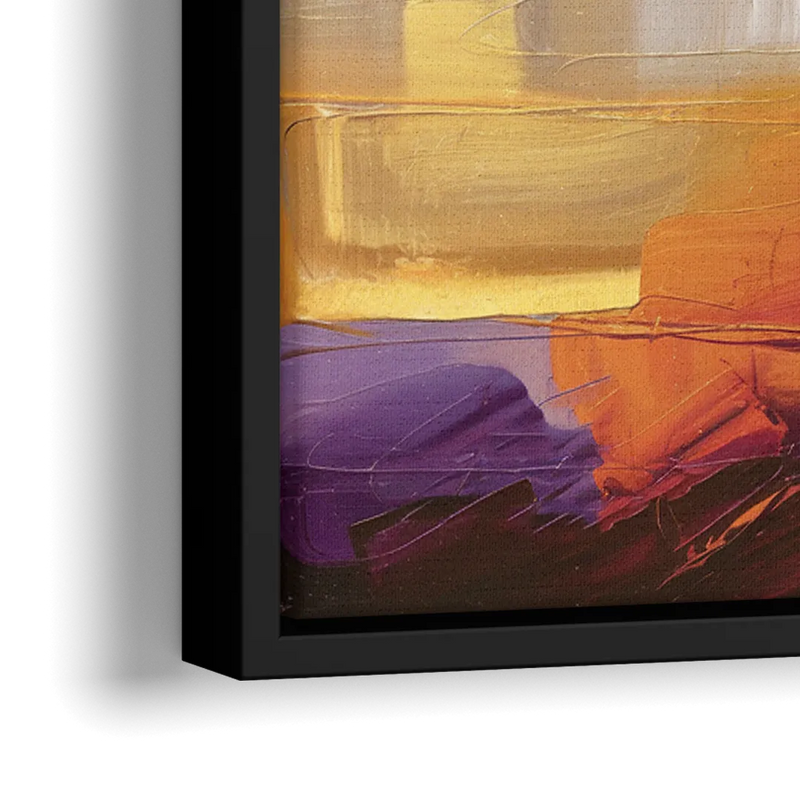 San Francisco Golden Hour Skyline - Close-Up Black Frame Canvas