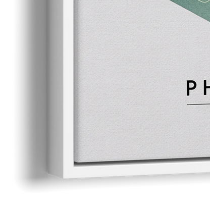 Phoenix Arizona Map Design - Close-Up White Frame Canvas