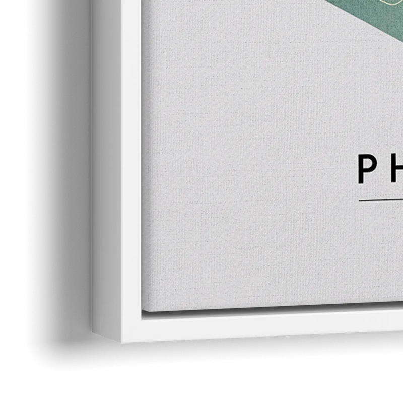 Phoenix Arizona Map Design - Close-Up White Frame Canvas