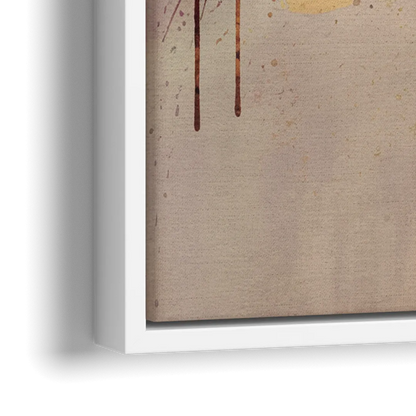 Durham Skyline at Sunset - Close-Up White Frame Canvas