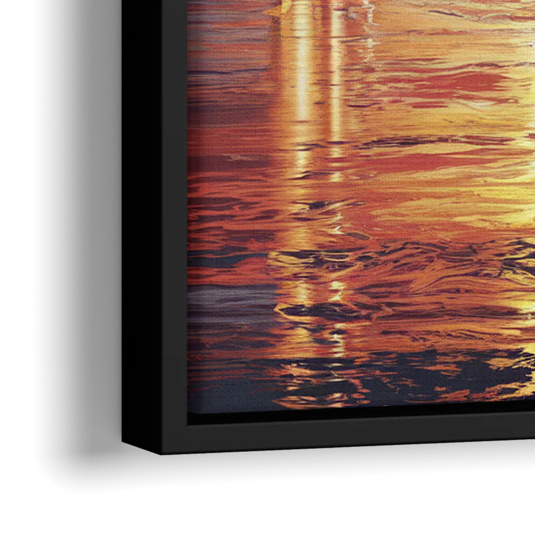 Chicago Lakefront Beauty - Close-Up Black Frame Canvas