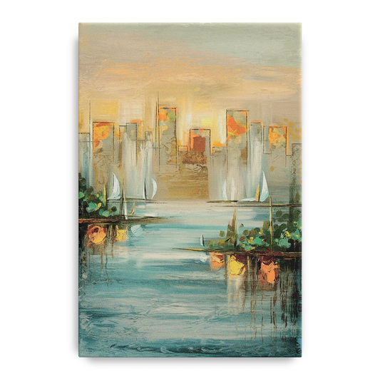 Buffalo Waterfront Tranquility - Canvas Wall Art