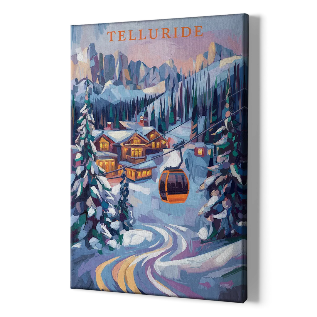 Telluride Winter Wonderland - Canvas Print Art Sides