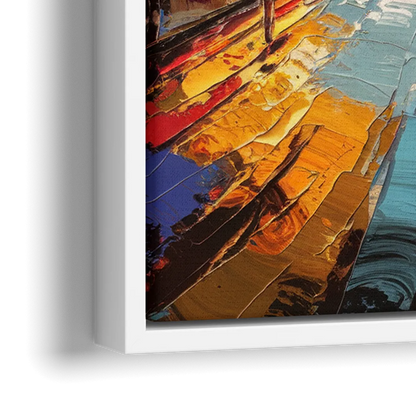 Las Vegas Fremont Street - Close-Up White Frame Canvas