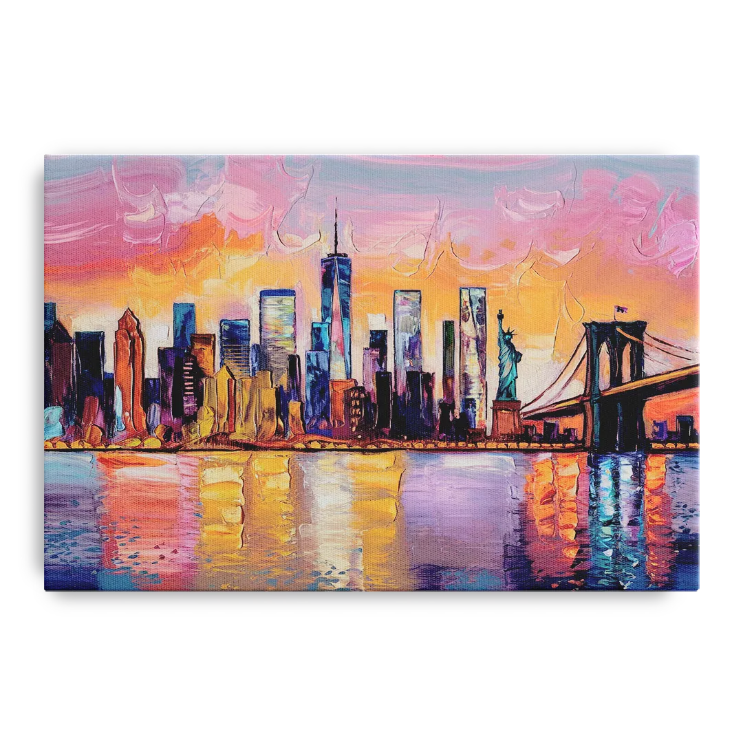 New York City Artistic Watercolor View - Canvas Wall Art