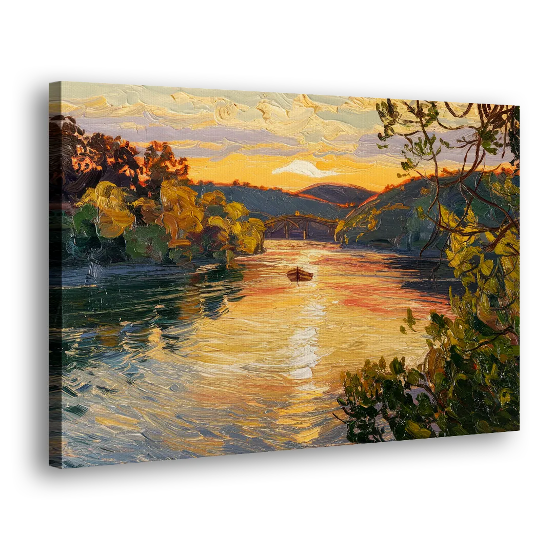 New Hope Delaware River Sunset - Canvas Print Art Sides