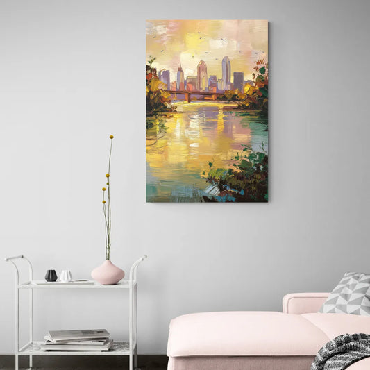 Louisville Ohio River View - Canvas Wall Art Living Room