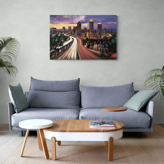 Atlanta Historic Neighborhoods - Canvas Wall Art Living Room