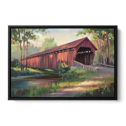 Ashland Covered Bridge - Black Frame Canvas