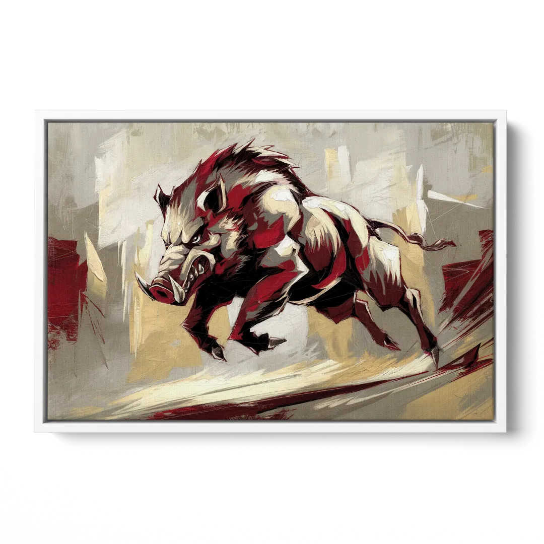 Fayetteville Razorbacks Pride - White Frame Canvas