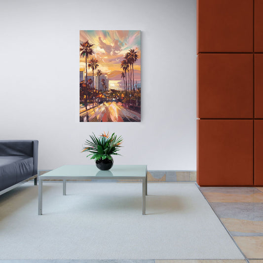 Los Angeles Golden Hour - Canvas Wall Art Living Room