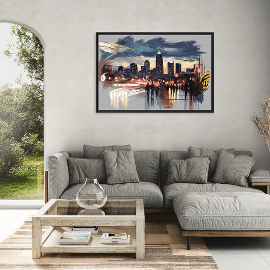 Charlotte Hornets Tribute - Living Room Black Frame Canvas