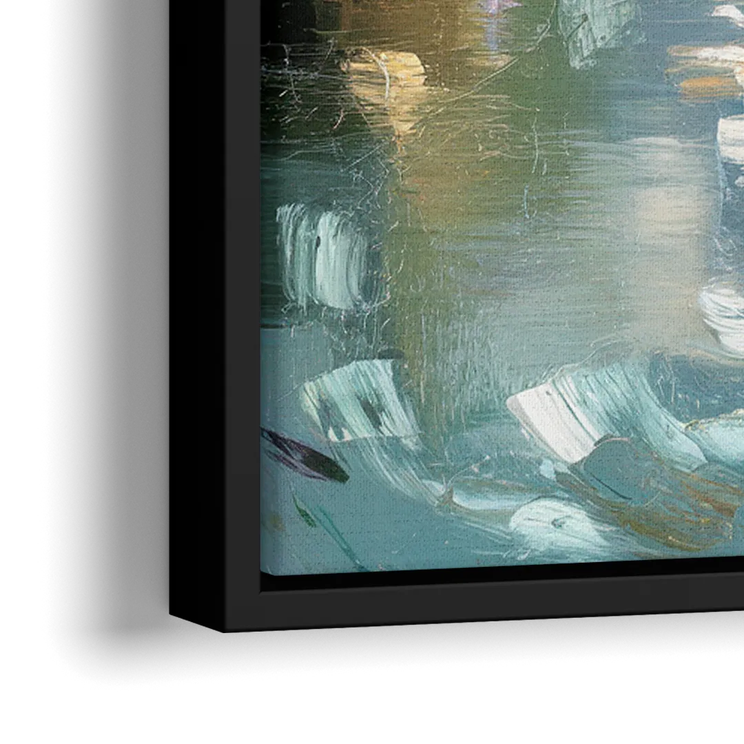 Eugene Riverfront Views - Close-Up Black Frame Canvas