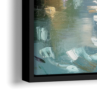 Eugene Riverfront Views - Close-Up Black Frame Canvas