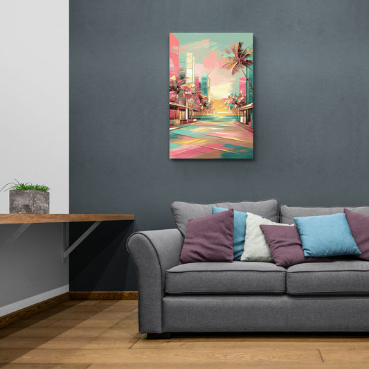 Miami Beach Vibes - Canvas Wall Art Living Room