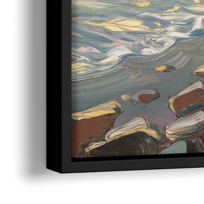 Traverse City Coastal Sunrise - Close-Up Black Frame Canvas