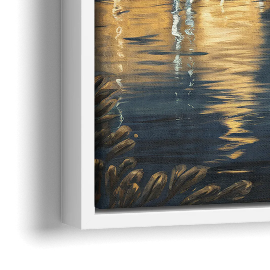 Louisville Downtown Skyline - Close-Up White Frame Canvas