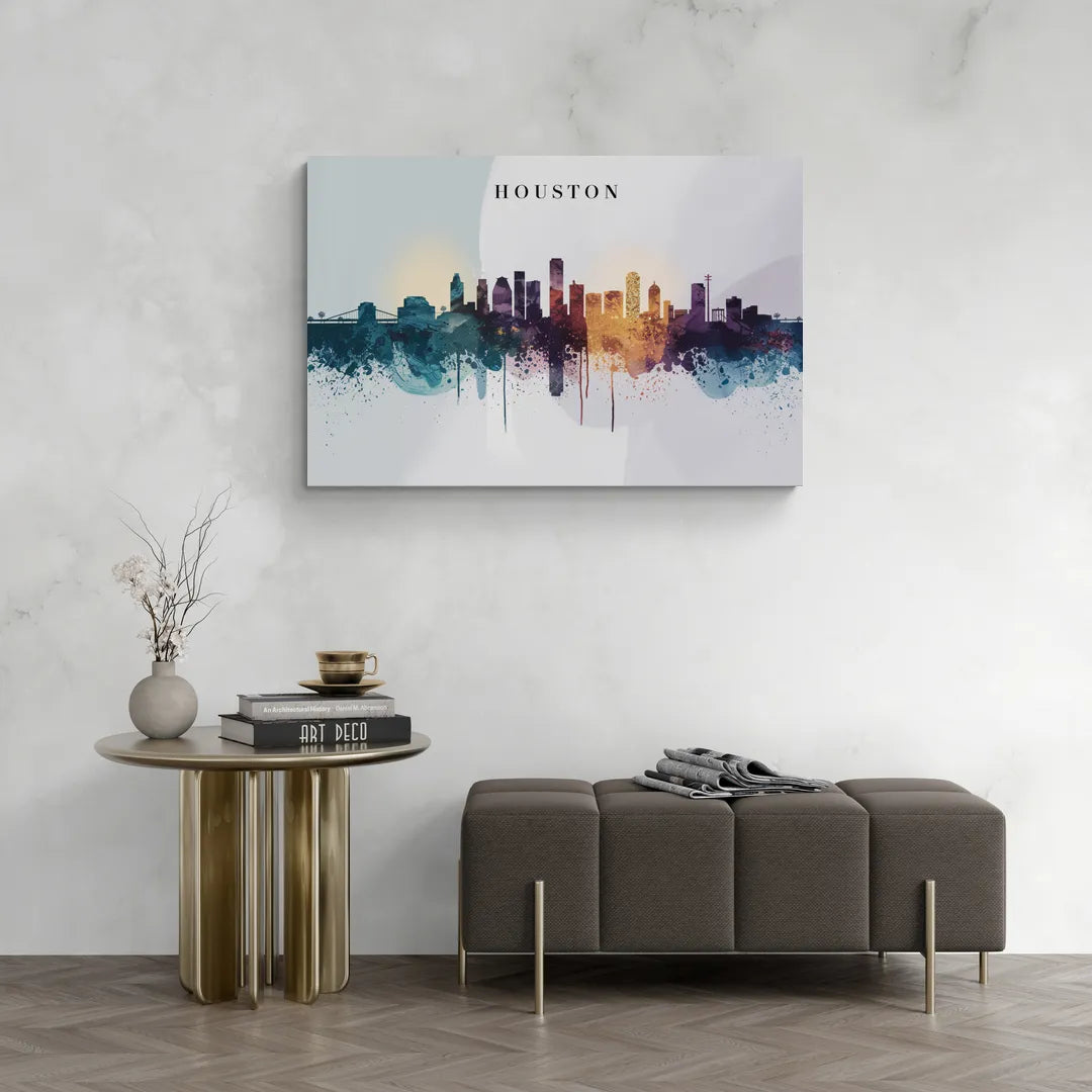 Houston Skyline Horizon - Canvas Wall Art Living Room