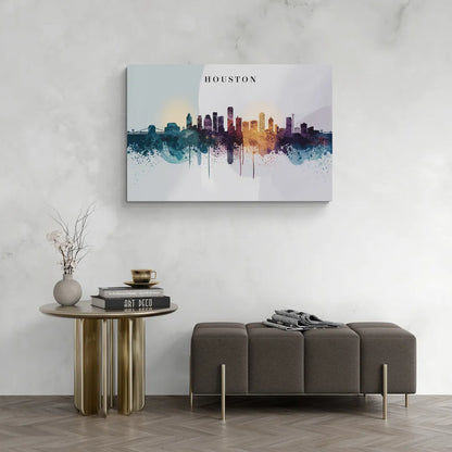 Houston Skyline Horizon - Canvas Wall Art Living Room