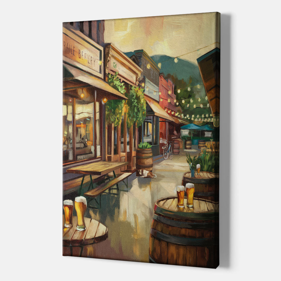 Asheville Local Brewery District - Canvas Wall Art Indoor