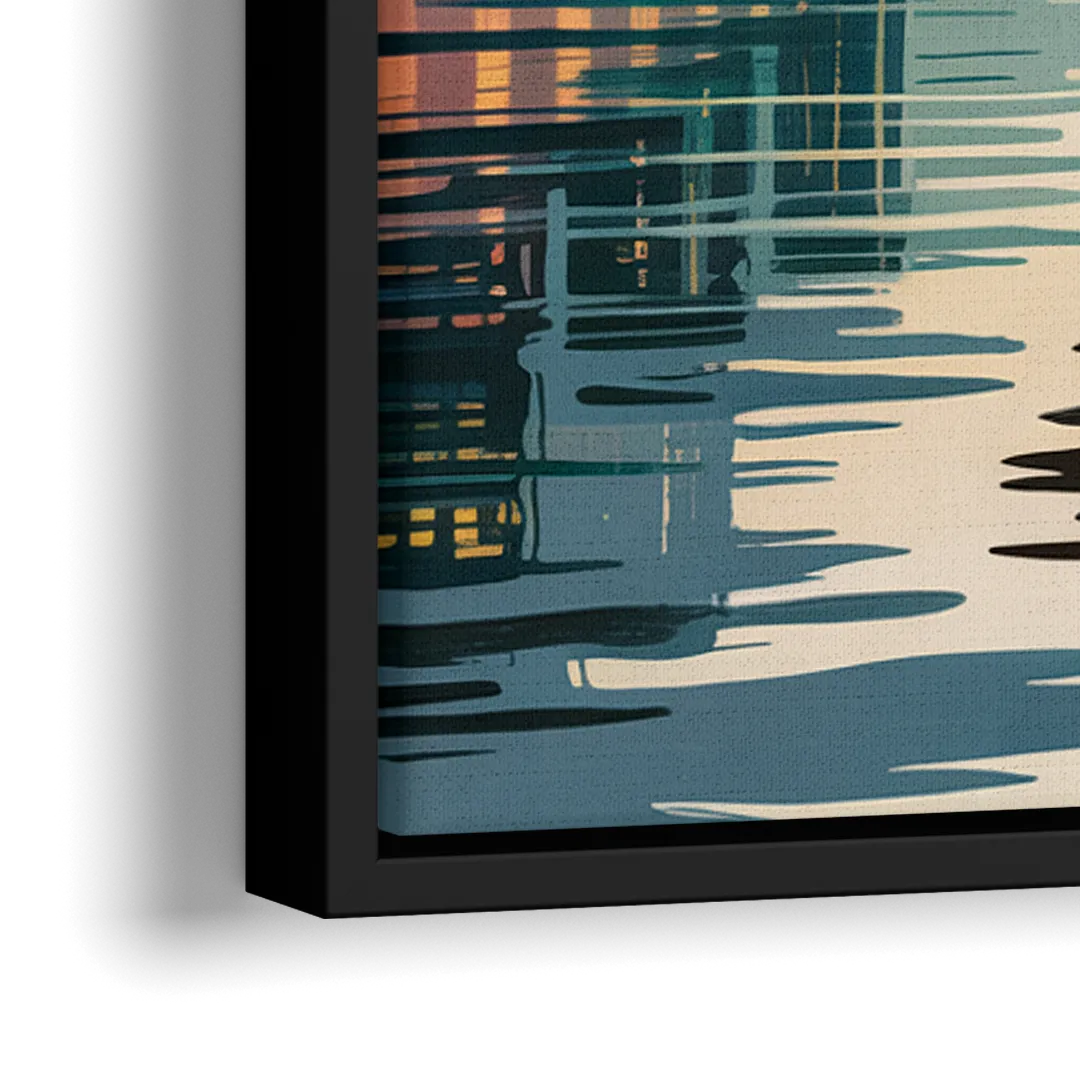 Vancouver Olympic Cauldron - Close-Up Black Frame Canvas