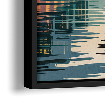 Vancouver Olympic Cauldron - Close-Up Black Frame Canvas