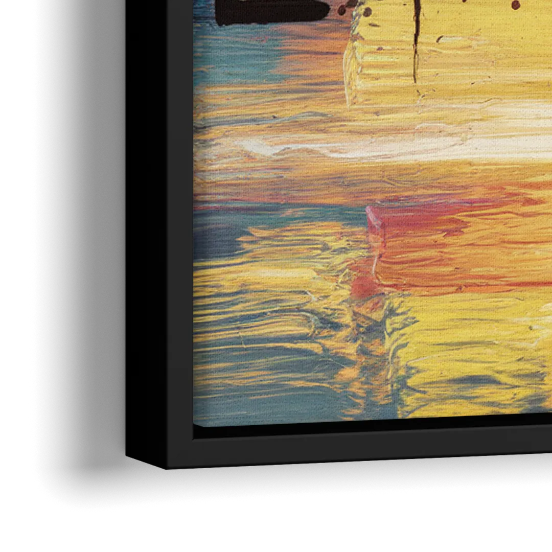 Madison Skyline at Sunset - Close-Up Black Frame Canvas