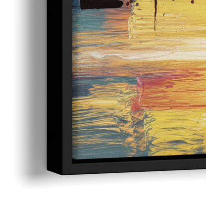 Madison Skyline at Sunset - Close-Up Black Frame Canvas